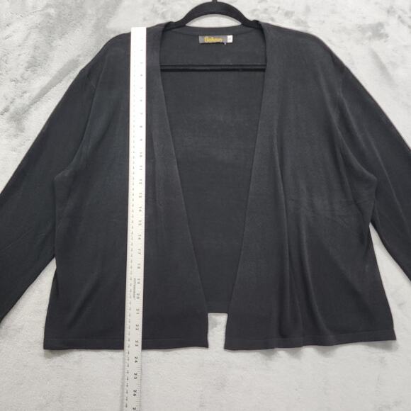 Satuun Sweater Womens XL Black Pure Viscose Lightweight Open Front Crop Cardigan - Picture 7 of 8